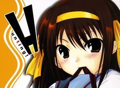 Suzumiya Haruhi No Yuuutsu, twarz, brązowe włosy