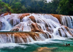 Wodospad, Agua Azul, Chiapas, Meksyk