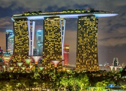 Singapur, Wieżowce, Miasto, Architektura, Marina Bay Sands