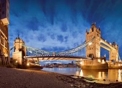 Rzeka, Most Tower Bridge, Panorama, Londyn, Anglia