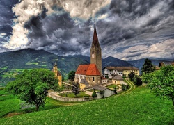 Kościół, Saint Michael, Góry, Chmury, Włochy