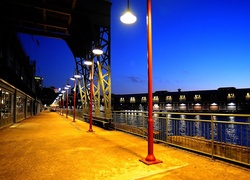 Morze, Dok, Noc, Sydney, Australia