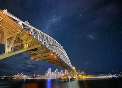 Sydney, Nocą, Zatoka, Most