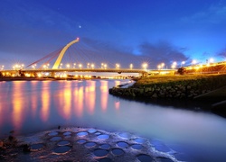 Oświetlony, Most, Taipei, Tajwan