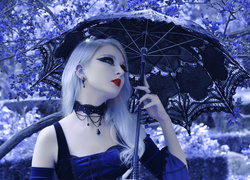 Kobieta, Parasol, Gothic