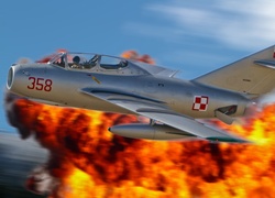 Wojskowym MIG-15, Ogień