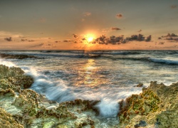Ocean, Zachód Słońca, Maui, Hawaje