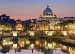 Most, Św. Anioła, Bazylika, Św. Piotra, Watykan, Rzym, Włochy