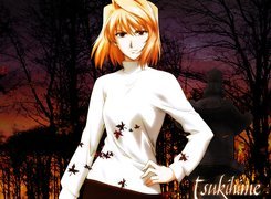 Shingetsutan Tsukihime, biała bluzka, drzewa