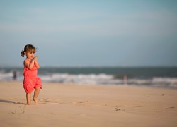 Dziewczynka, Morze, Plaża