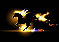 Koń, Ogień, Grafika
