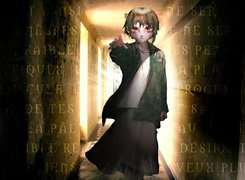 Serial Experiments Lain, długa spódnica, krótkie włosy