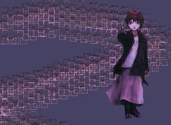 Serial Experiments Lain, czarna kurtka, długa spódnica