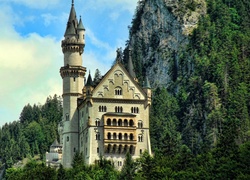 Zamek, Neuschwanstein, Skały, Góry