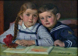 Alwin Arnegger, Uczniowie, Portret, Dzieci