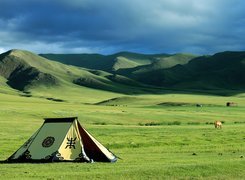 Stepy, Mongolia, Namiot