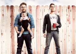Film, Sąsiedzi, Neighbors, Mężczyźni, Dziecko, Aktorzy, Seth Rogen, Zac Efron, Płot