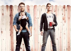 Film, Sąsiedzi, Neighbors, Mężczyźni, Dziecko, Aktorzy, Seth Rogen, Zac Efron, Płot