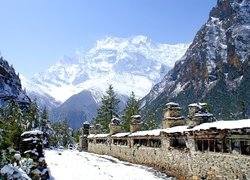 Góry, Śnieg, Płot, Nepal