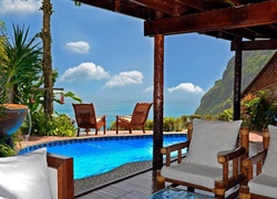 Hotel, Basen, Saint Lucia, Karaiby