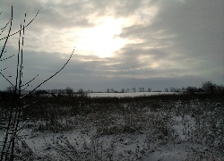 Zima, Śnieg, Przebijające Światło