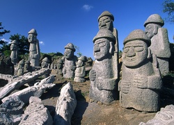 Posągi, Harubang, Jeju, Korea Południowa