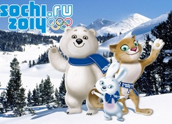 Maskotki, Góry, Zima, Sochi 2014