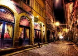 Domy, Ulica, Restauracja, Noc
