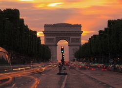 Łuk Triumfalny, Paryż, Zachód, Słońca
