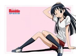 School Rumble, biały top, adidasy