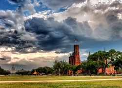 Kapitol, Waszyngton, Chmury, Panorama