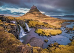 Wodospad, Góra, Jezioro, Islandia