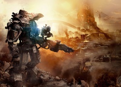 Titanfall, Robot, Zachód Słońca, Żołnierz