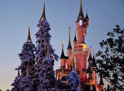 Zamek, Euro, Disney, Resort, W  Marne, La Vallee