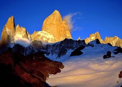 Zima, Góry, Szczyt, Fitz, Roy, Patagonia