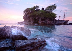 Świątynia, Tanah Lot, Morze, Skały, Bali, Indonezja