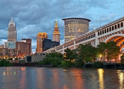 Stany Zjednoczone, Cleveland, Miasto, Most, Rzeka