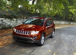 Czerwony, Samochód, Jeep, Compass