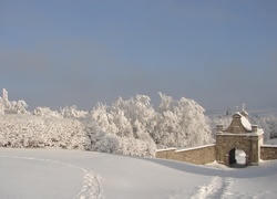 Święty, Krzyż, Brama, Do, Klasztoru, Zima