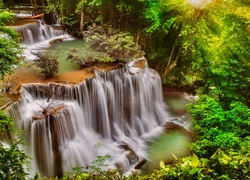 Wodospad, Kaskada, Las, Tajlandia