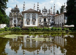 Pałac, Mateus, Vila, Real, Park, Sadzawka, Odbicie