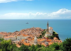 Morze, Statek, Panorama, Miasta