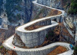 Park, Narodowy, Zhangjiajie, Góry, Serpentyna