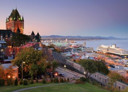 Quebec, Port, Statki, Panorama, Miasta, Kanada