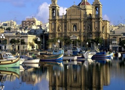 Domy, Port, Łódki, Malta