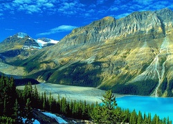 Kanada, Park Narodowy Banff, Lato, Góry, Lasy, Jezioro Peyto Lake