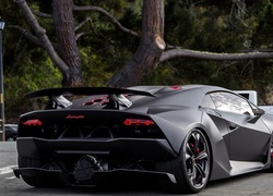 Czarne, Lamborghini, Sesto Elemento, Ulica, Drzewo