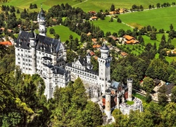 Zamek, Neuschwanstein, Panorama, Niemcy