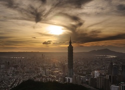 Tajwan, Tajpej, Miasto, Zachód Słońca