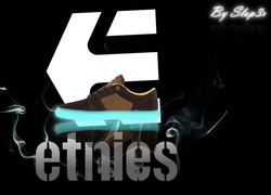 Etnies, Logo, Buty, Dym, Czarne, Tło